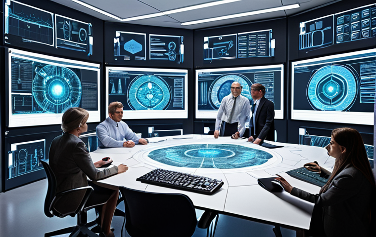 **Prompt 1: The Foundation of Digital Security**
A grand, modern architectural structure stands firm and resilient, symbolizing a secure digital enterprise. Its visible foundation is intricately woven with glowing digital circuits, data flows, and abstract representations of robust governance, clear policies, and comprehensive risk management frameworks. Diverse, professional individuals are seen collaborating around a large, transparent digital blueprint, signifying shared understanding, defined roles, and collective strategic planning. The overall atmosphere is one of stability, foresight, and controlled complexity, showcasing cybersecurity as the unshakeable bedrock of an organization. *Art style: Realistic, professional, slightly futuristic, with detailed digital elements and a focus on strong foundational structures.*